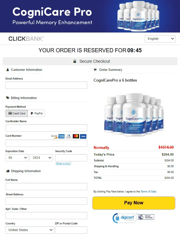 CogniCare Pro Checkout